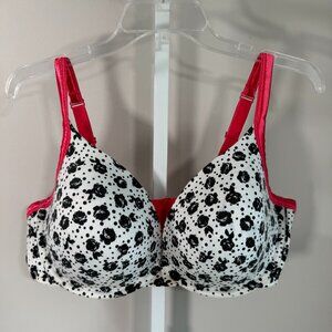 Lane Bryant Cacique 44DD Floral Cotton Boost Push-up Plunge Bra